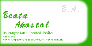 beata apostol business card