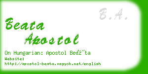 beata apostol business card